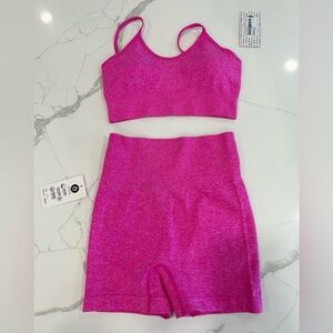 Matching set-sports bra/biker shorts